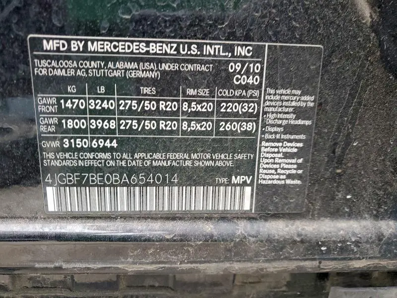 2011 MERCEDES-BENZ GL 450 4MATIC  