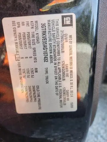 2010 GMC SIERRA K1500 SLE  