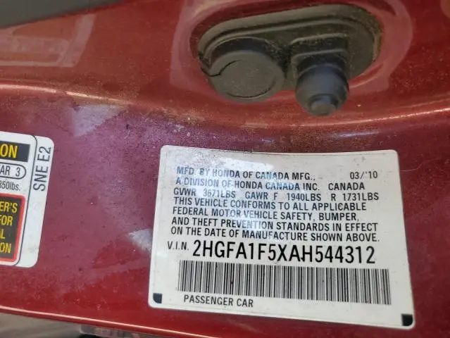 2010 HONDA CIVIC LX  