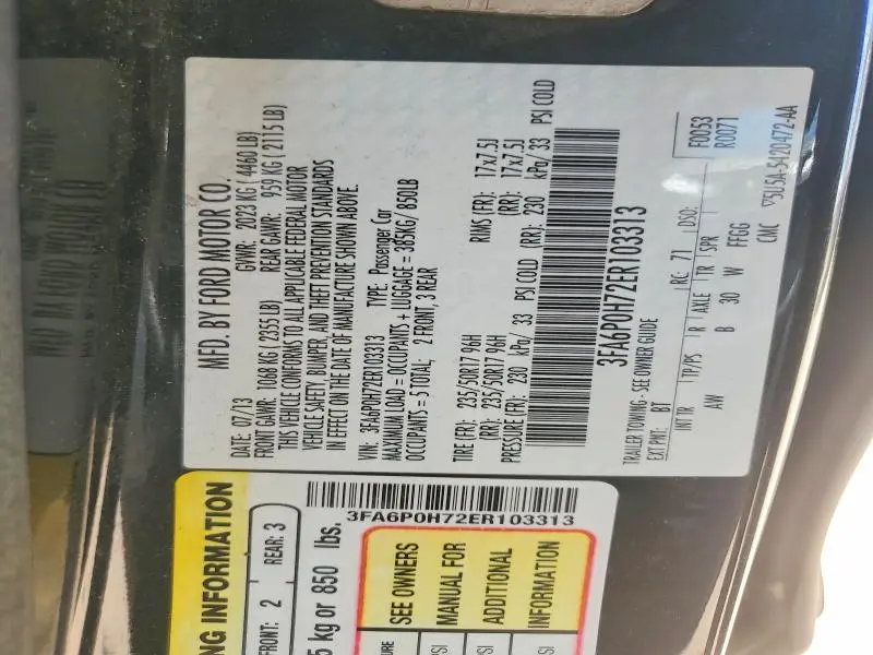 2014 FORD FUSION SE  
