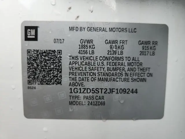 2018 CHEVROLET MALIBU LT  