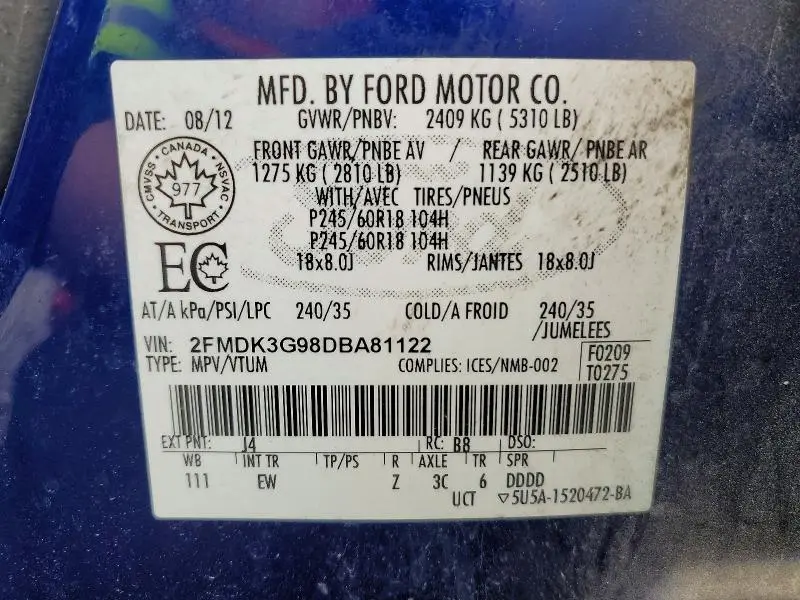 2013 FORD EDGE SE  