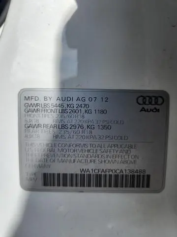 2012 AUDI Q5 PREMIUM  