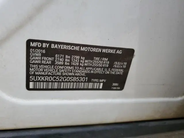 2016 BMW X5 XDRIVE35I  