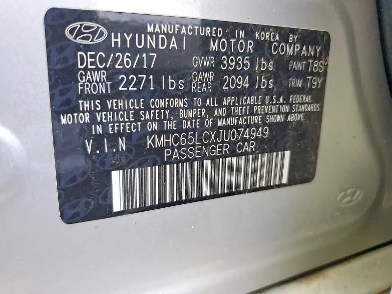 2018 HYUNDAI IONIQ BLUE  