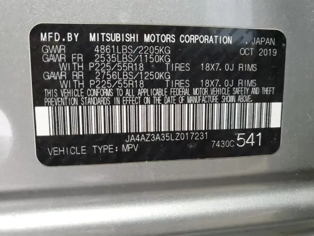 2020 MITSUBISHI OUTLANDER SE  
