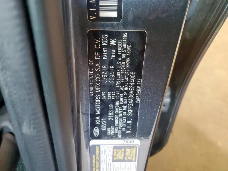 2021 KIA FORTE FE  