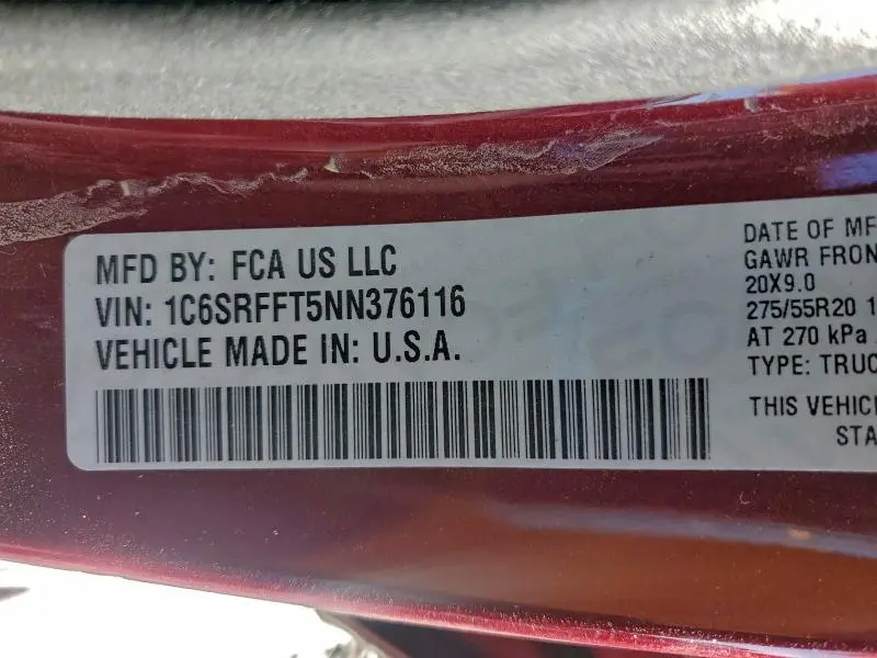 2022 RAM 1500 BIG HORN/LONE STAR  