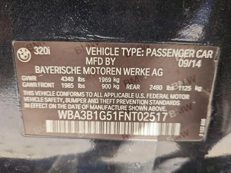 2015 BMW 320 I  