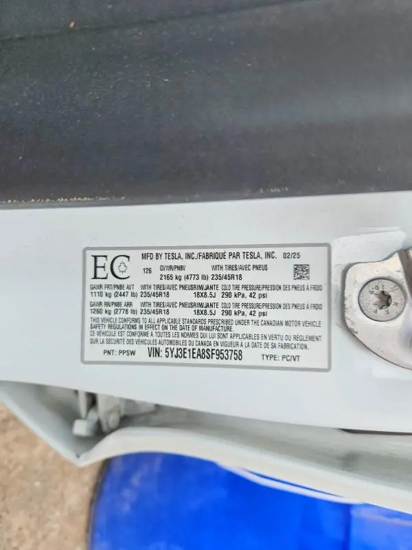 2025 TESLA MODEL 3   