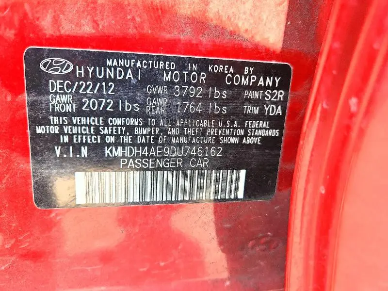 2013 HYUNDAI ELANTRA LIMITED  