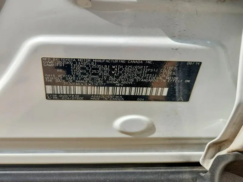2014 TOYOTA RAV4 LE  
