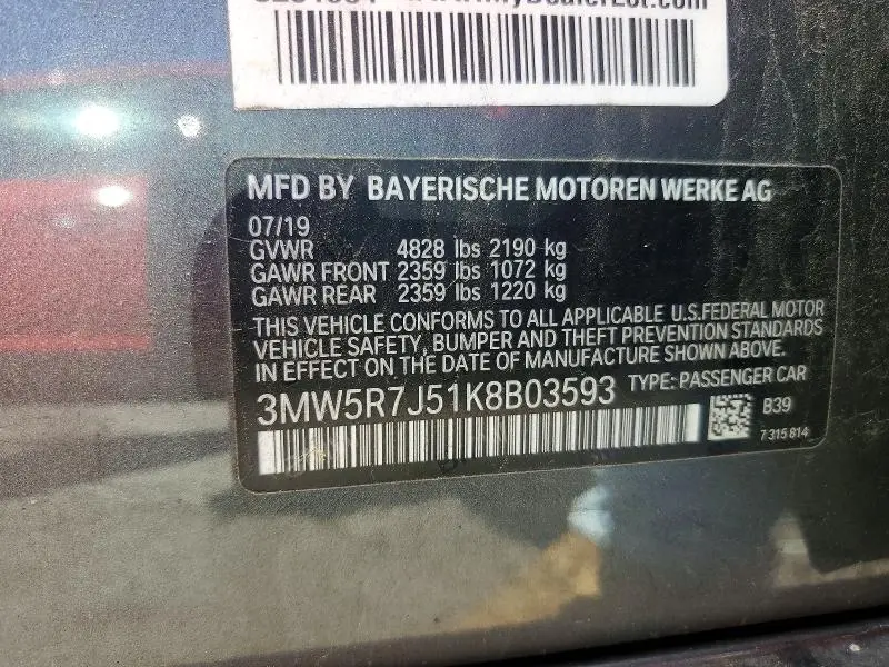 2019 BMW 330XI   