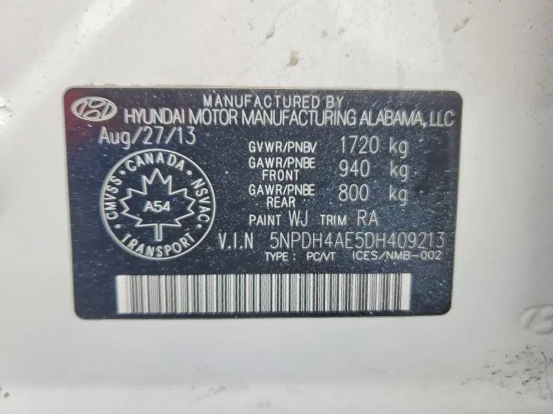 2013 HYUNDAI ELANTRA GLS  