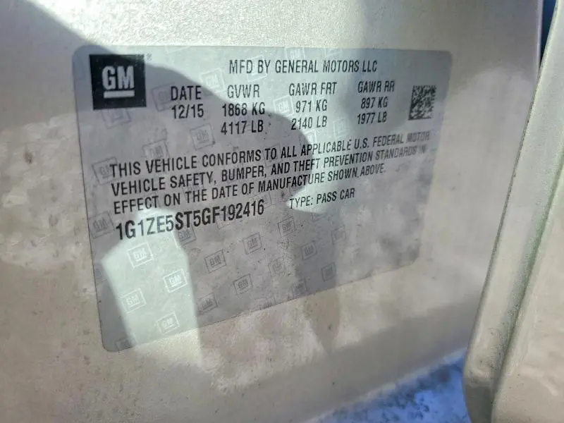 2016 CHEVROLET MALIBU LT  