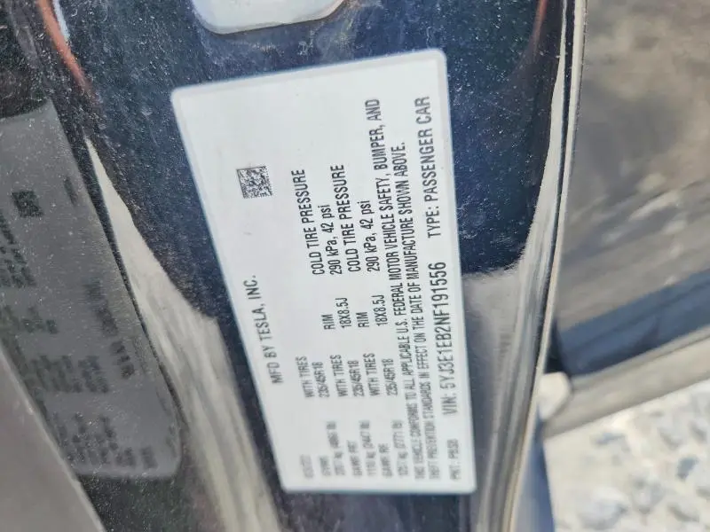 2022 TESLA MODEL 3   