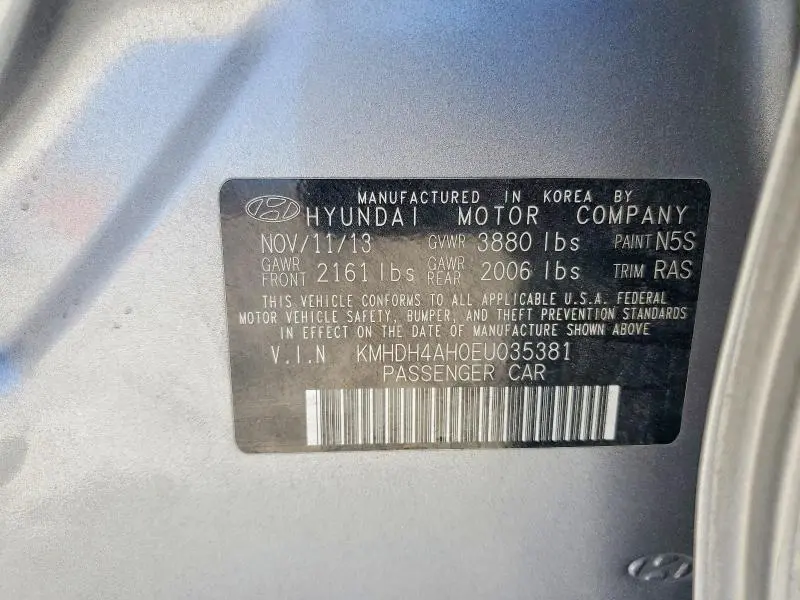 2014 HYUNDAI ELANTRA SPORT  