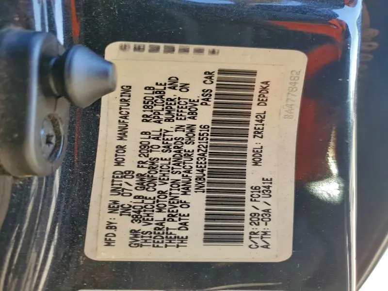 2010 TOYOTA COROLLA BASE  