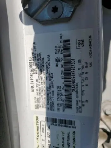 2019 FORD FUSION TITANIUM  