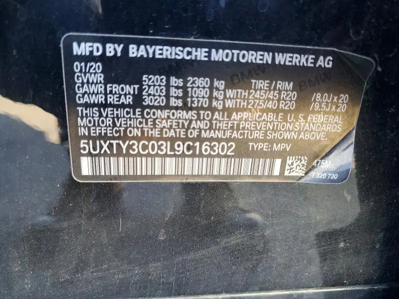 2020 BMW X3 SDRIVE30I  