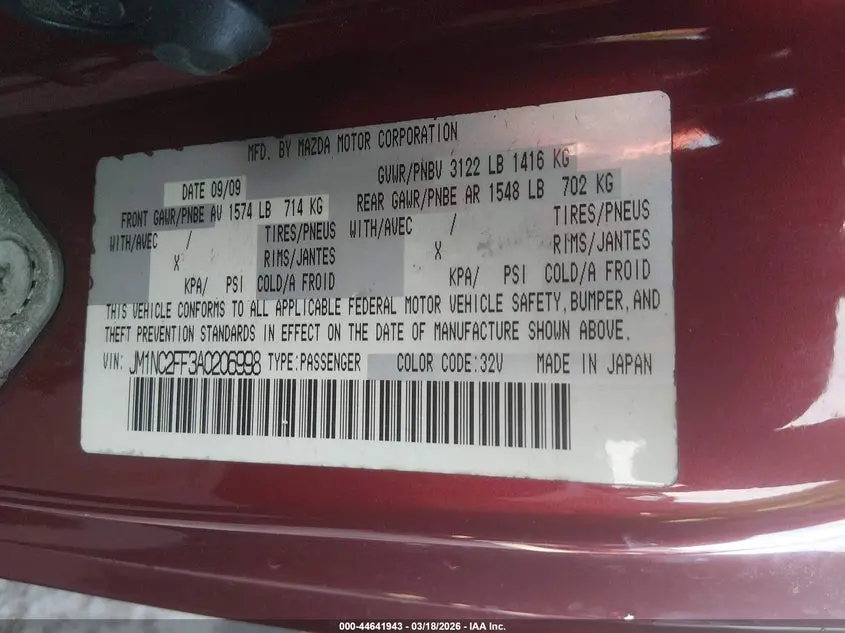 2010 MAZDA MX-5 MIATA GRAND TOURING