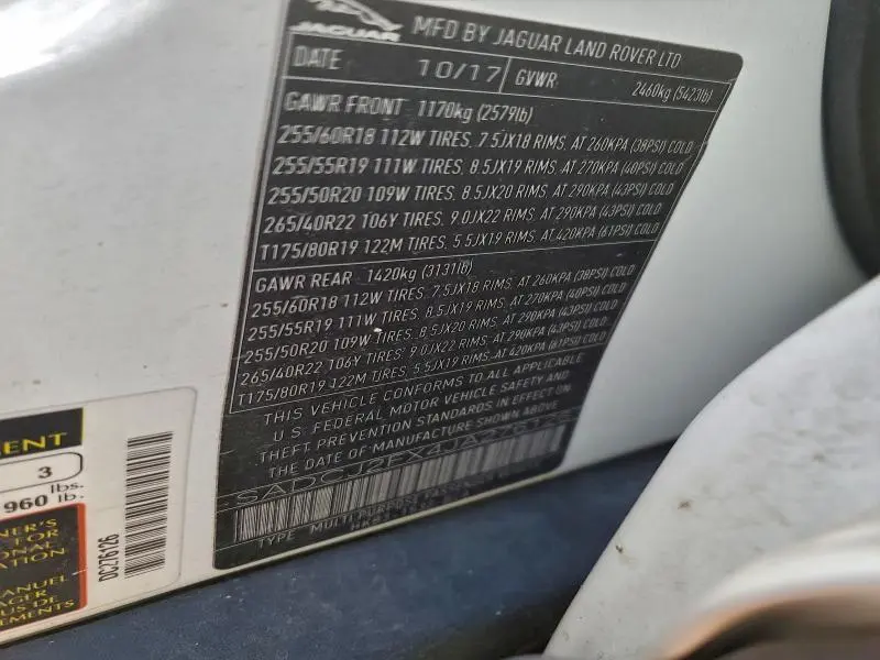 2018 JAGUAR F-PACE PREMIUM  