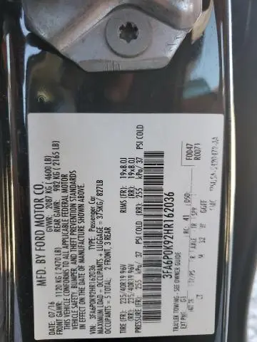 2017 FORD FUSION TITANIUM  