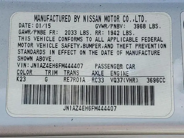 2015 NISSAN 370Z BASE  