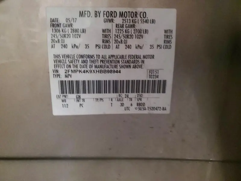 2017 FORD EDGE TITANIUM  