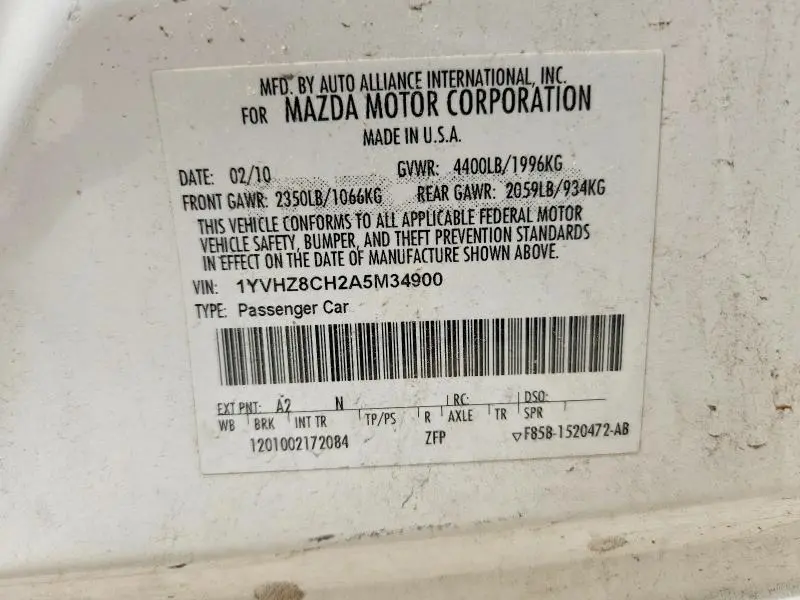 2010 MAZDA 6   