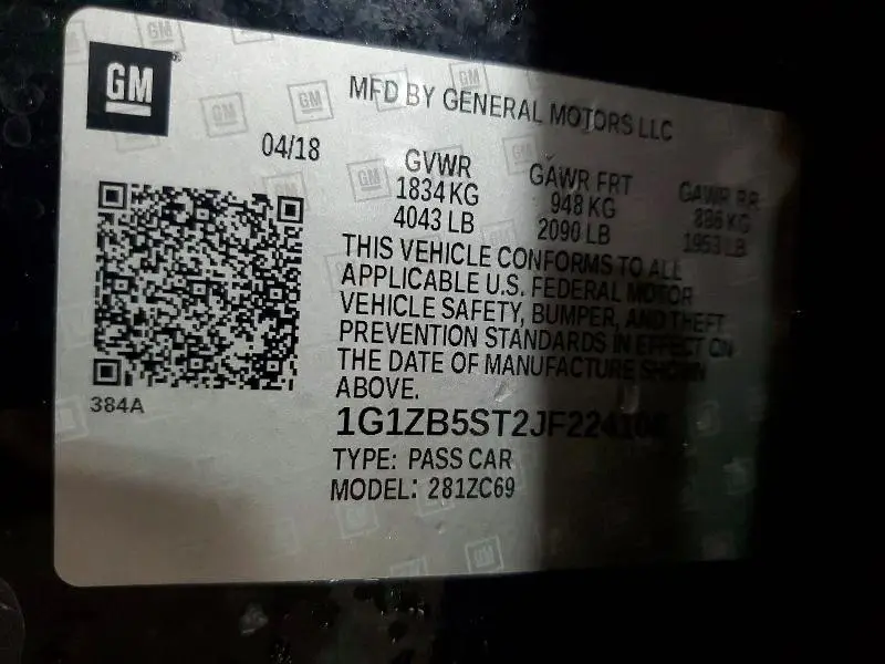2018 CHEVROLET MALIBU LS  