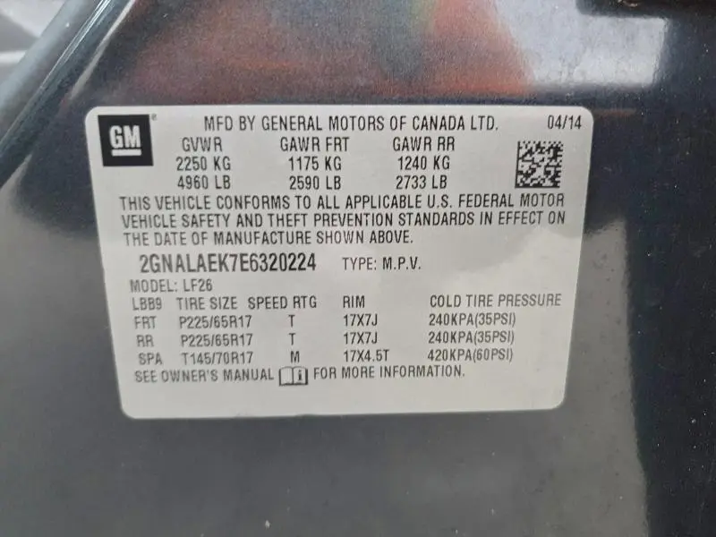 2014 CHEVROLET EQUINOX LS  