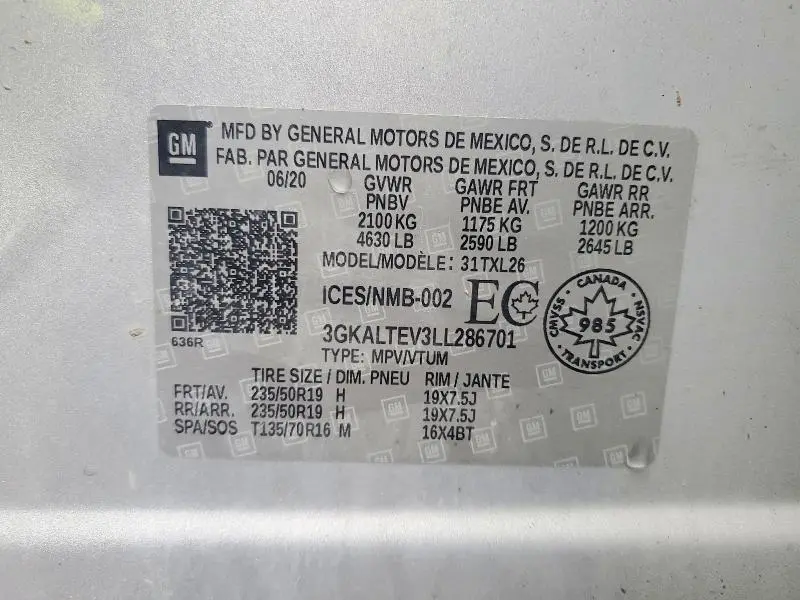 2020 GMC TERRAIN SLE  