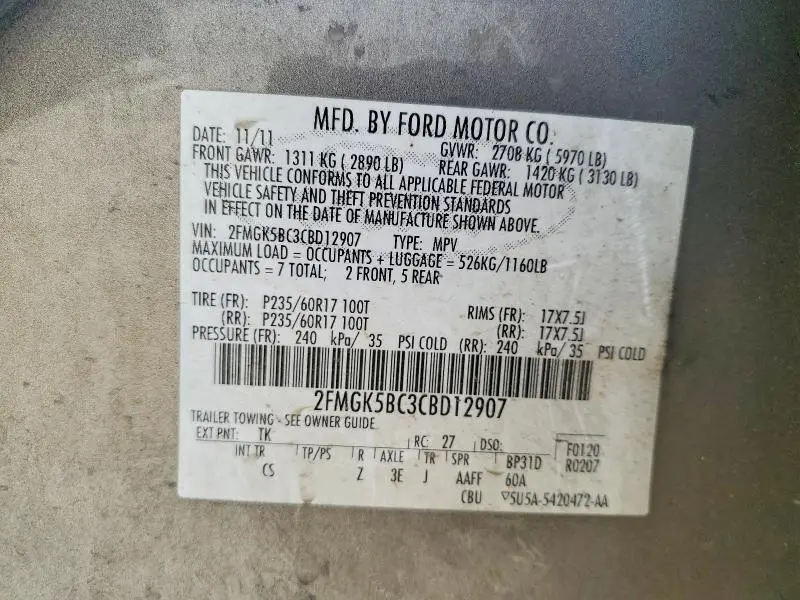 2012 FORD FLEX SE  