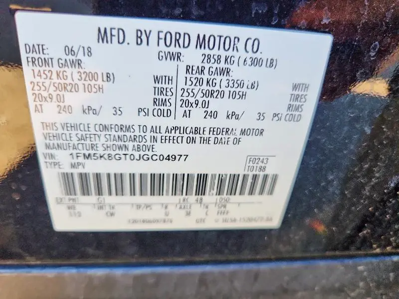 2018 FORD EXPLORER SPORT  