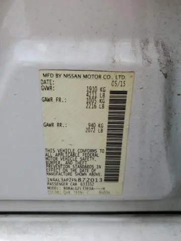 2015 NISSAN ALTIMA 2.5