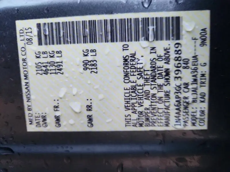 2016 NISSAN MAXIMA 3.5S  