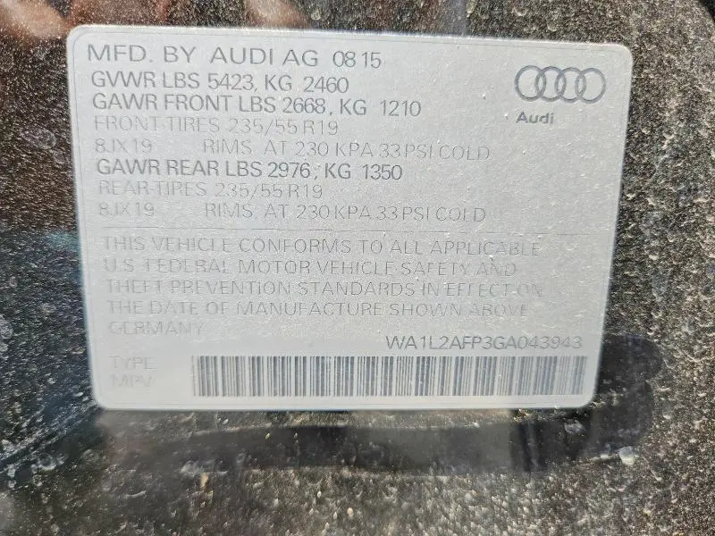 2016 AUDI Q5 PREMIUM PLUS  