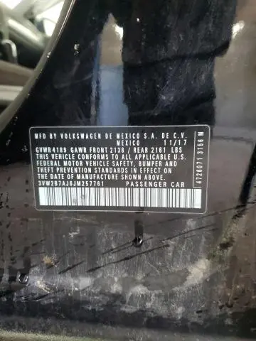 2018 VOLKSWAGEN JETTA S  