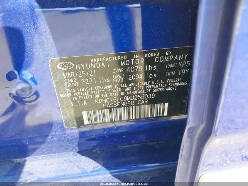 2021 HYUNDAI IONIQ HYBRID SE