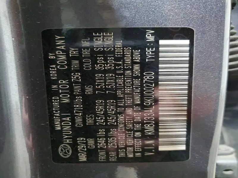 2019 HYUNDAI TUCSON NIGHT  