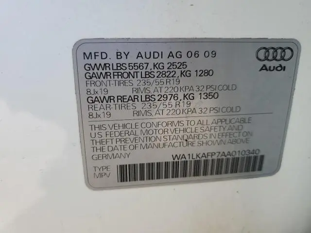 2010 AUDI Q5 PREMIUM PLUS  