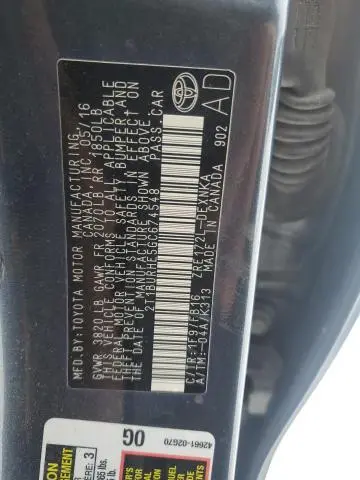 2016 TOYOTA COROLLA L  