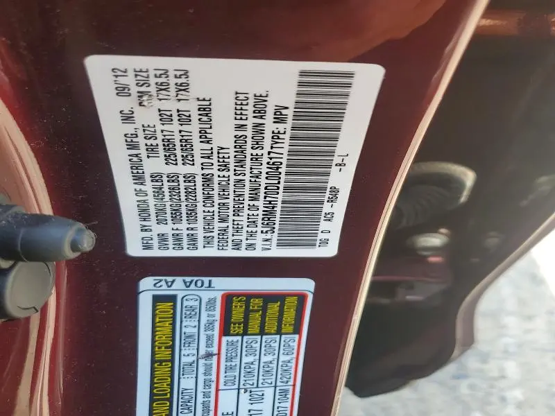 2013 HONDA CR-V EXL  
