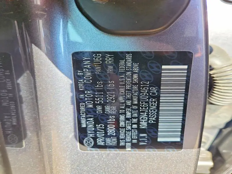 2015 HYUNDAI GENESIS 3.8L  
