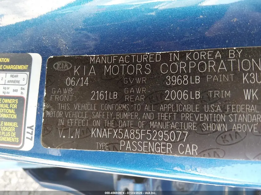 2015 KIA FORTE EX