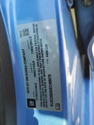 2014 CHEVROLET SPARK 1LT  