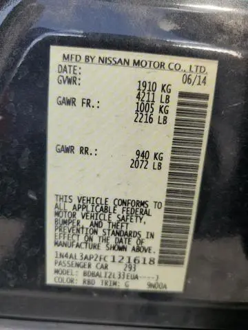 2015 NISSAN ALTIMA 2.5  