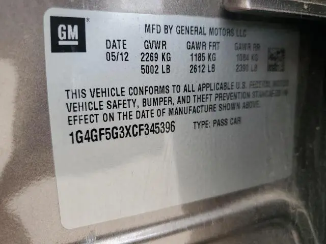 2012 BUICK LACROSSE PREMIUM  