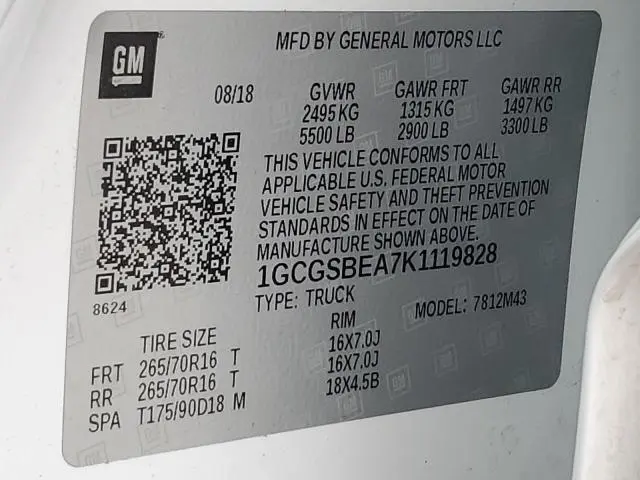 2019 CHEVROLET COLORADO   